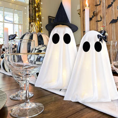two light-up fabric ghosts in two heights - product photo 7 of 10