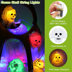 3 set halloween string lights, 50 LEDs on 24 ft - product photo 5 of 10