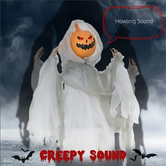 3.9 ft sound-activated pumpkin ghost - product photo 4 of 7