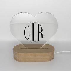 Circle Monogram Acrylic Heart-Shaped Plaque