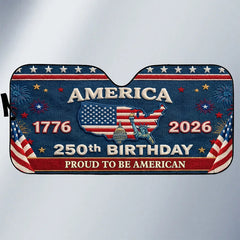 Custom Auto Windshield Sunshade-Personalized America 250th Anniversary Gifts-Endless Pride