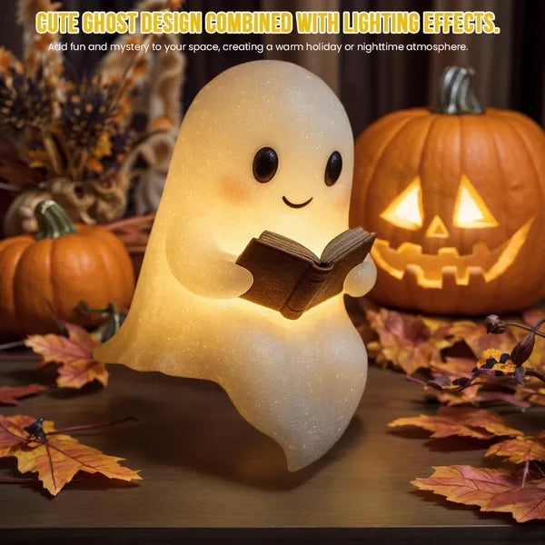 ghost reading book night light - product photo 4 of 5