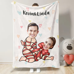 Custom Photo Blanket Personalized Faces and Names Birthday Gifts