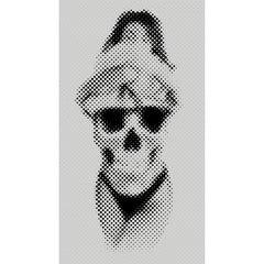 Retro Halftone Skull Monochrome Gothic Art Towel