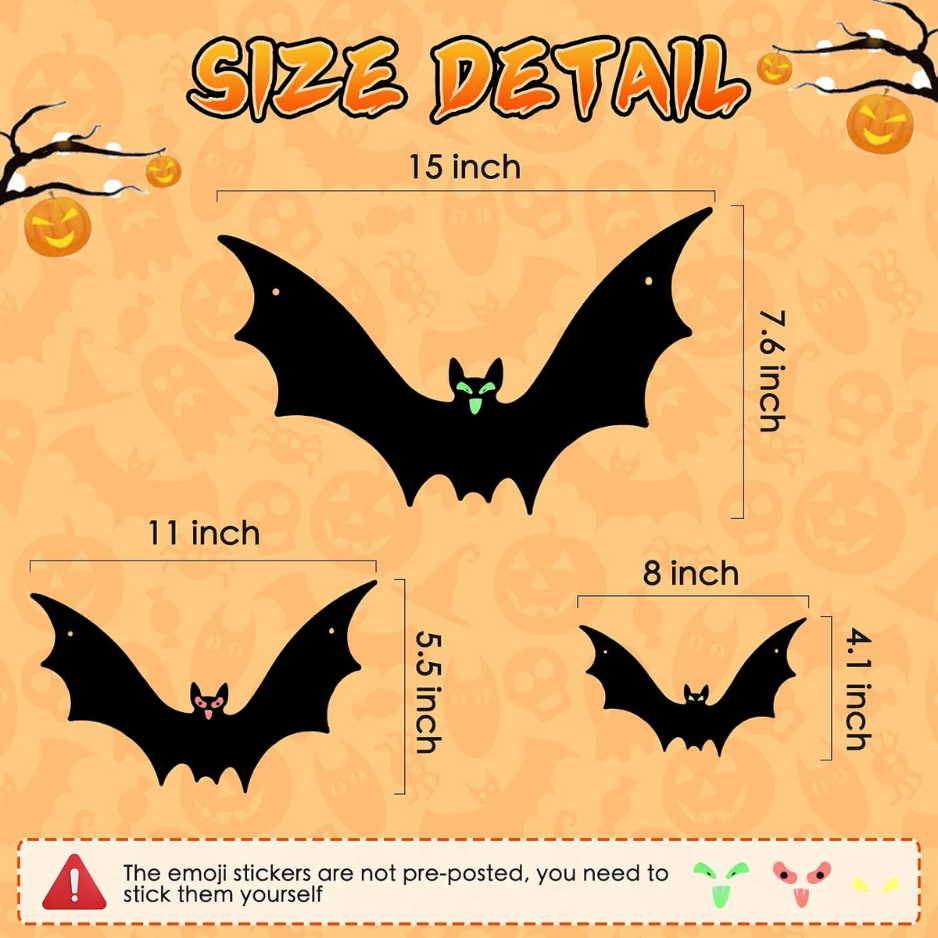 twelve hanging bats in three assorted sizes - product photo 5 of 5