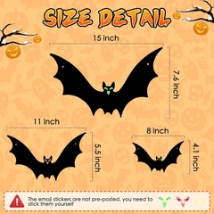 twelve hanging bats in three assorted sizes - product photo 5 of 5