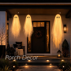three hanging ghosts with remote timed LED lights - product photo 7 of 8