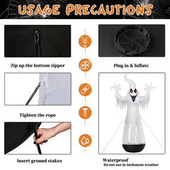 12 ft inflatable half-body clear PVC ghost - product photo 4 of 6