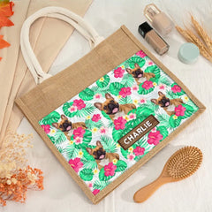 Custom Photo Life Is Better At The Beach - Dog & Cat Personalized Custom Tote Gift Bags, Jute Tote Bags, Beach Bags - Gift For Pet Owners, Pet Lovers