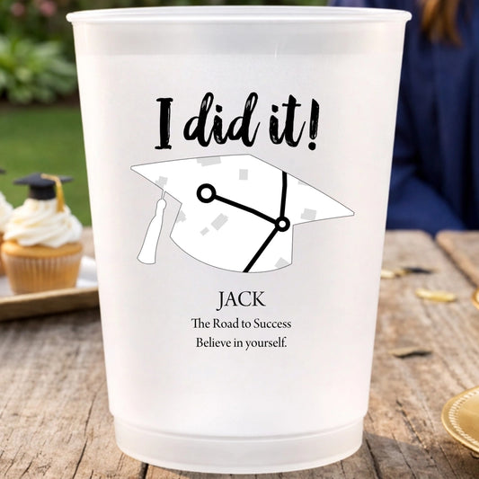 Custom I did it Map Plastic Cups