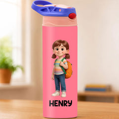 Customized Children's Warm Water Bottle 20oz - An Individualized Back-to-School Gift for Kids - Suitable for Learning Use