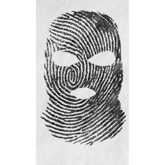 Grunge Fingerprint Ski Mask Black & White Throw Blanket