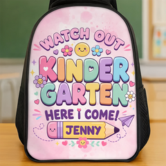 Custom Kids Front Printed Backpack - Personalized Back To School Gifts For Kids - Learning Loving Growing Every Day