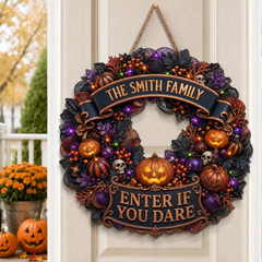 Custom Wood Sign - Personalized Halloween Decor Birthday Gifts For Mom, Dad, Brother, Sister - Sweet But Spooky Home