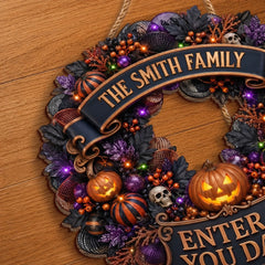 Custom Wood Sign - Personalized Halloween Decor Birthday Gifts For Mom, Dad, Brother, Sister - Sweet But Spooky Home