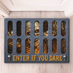 Custom Home Decor Decorative Mat - Personalized Halloween Decor Birthday Gifts For Mom, Dad, Brother, Sister - Scary Clown Watching At Night