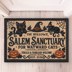 Custom Home Decor Decorative Mat - Personalized Halloween Decor Birthday Gifts For Mom, Dad, Brother, Sister, Kids - A Little Spooky A Lot Of Love