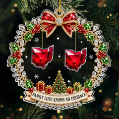 Custom Long Distance Acrylic Ornament - Personalized Christmas Birthday Gifts For Mom, Dad, Brother, Sister - No Distance Too Far Today