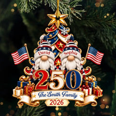 Custom Acrylic Ornament - Personalized America 250th Anniversary Christmas Gifts For Mom, Dad, Brother, Sister - Cherishing Every Family Moment