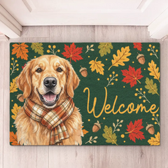 Custom Photo Home Decor Decorative Mat - Personalized Christmas Birthday Gifts For Dog Cat Lovers, Dog Dad And Mom, Cat Owners - Leave With A Wag