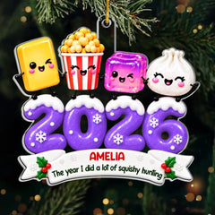 Custom Squishy Acrylic Ornament - Personalized Christmas Birthday Gifts For Kids - Squeezing My Way To Joy