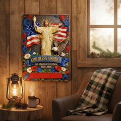 Custom Family Name 1776-2026 American Eagle Metal Sign - Personalized Gift for Parents and Patriotic Friends