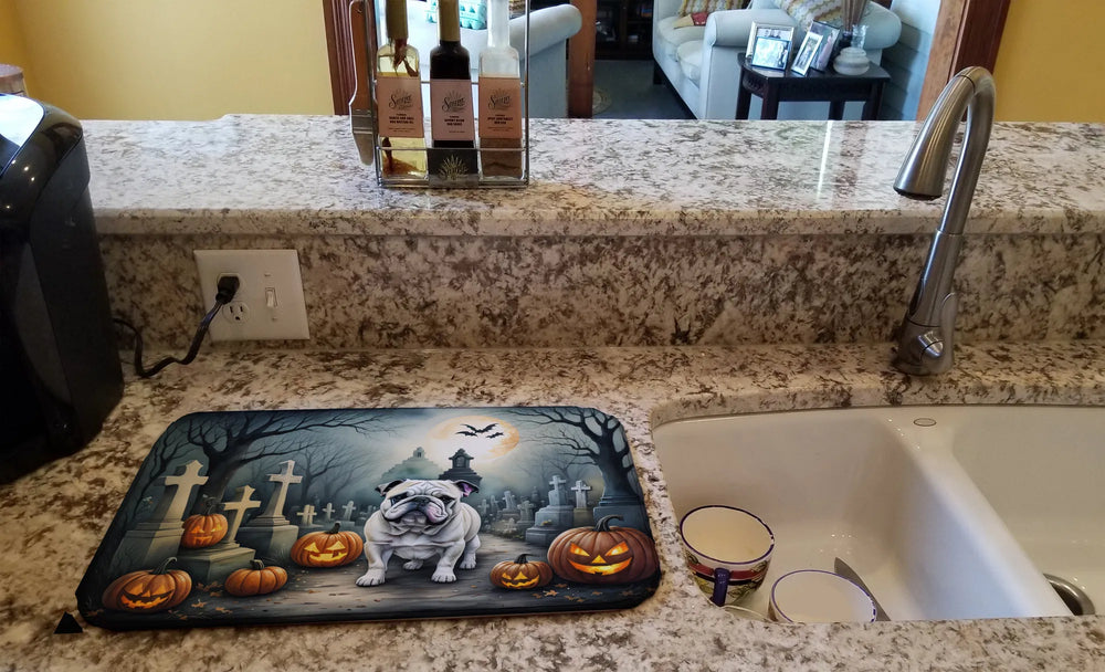english bulldog halloween dish drying mat - product photo 2 of 8