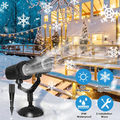 Christmas Snowflake Projector Light Dual-Head LED Stake Light IP44 Wat