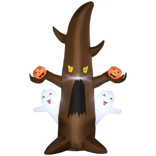 Cute ghost tree Halloween inflatable with LED 59 In
