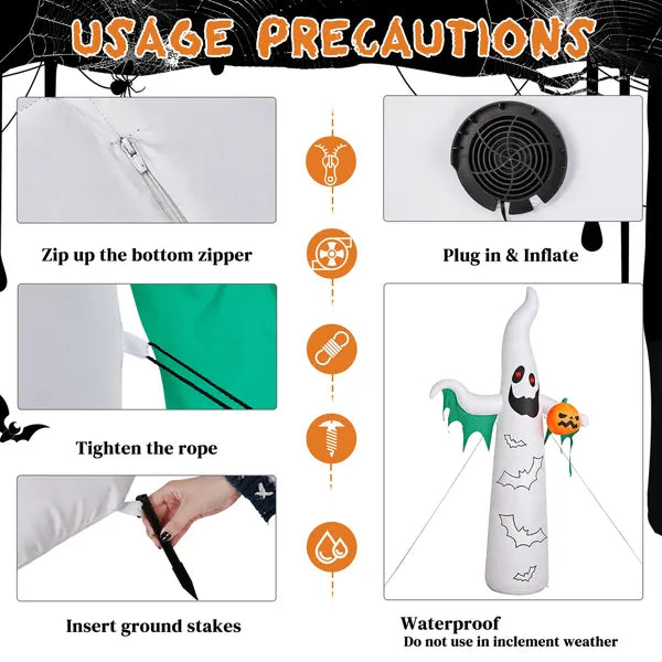 12 ft inflatable ghosts and bats - product photo 4 of 6
