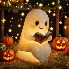 ghost reading book night light One Size