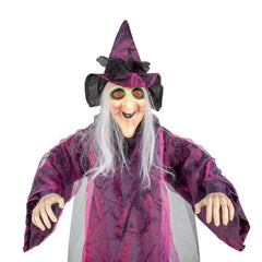 71 inch life size hanging witch on a white background, front view