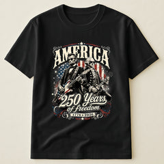 250 Years of Freedom Founding Fathers Playing Guitar Patriotic T-Shirt, Funny USA Independence Day Tee