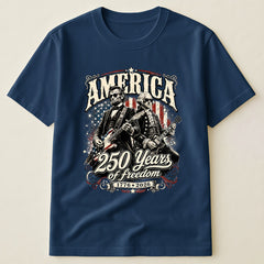 250 Years of Freedom Founding Fathers Playing Guitar Patriotic T-Shirt, Funny USA Independence Day Tee