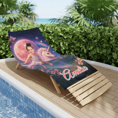 Personalized Unicorn Beach Towel with Girl's Face & Name, Magical Girl Gift, Custom Kids Towel.
