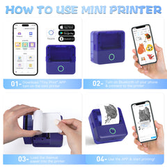 Mini Portable Bluetooth Thermal Printer | Inkless Pocket Sticker & Photo Printer for Notes, Lists & DIY Art