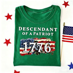 Descendant of a Patriot Shirt, Revolutionary War Heritage Tee, Vintage American Revolution Gift