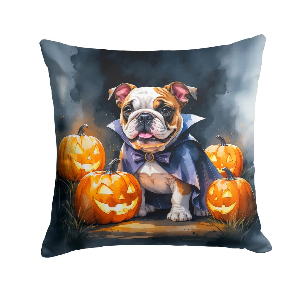 english bulldog puppy halloween throw pillow with insert - product photo 8 of 8