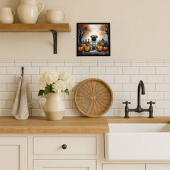 fawn pug halloween artwork on an 8 x 8 inch framed aluminum print - product photo 2 of 8