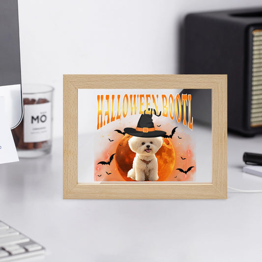 Halloween Bootleg Pet Portrait Wooden Framed