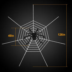 49 inch bendable black spider with a 126 inch stretch web - product photo 4 of 10