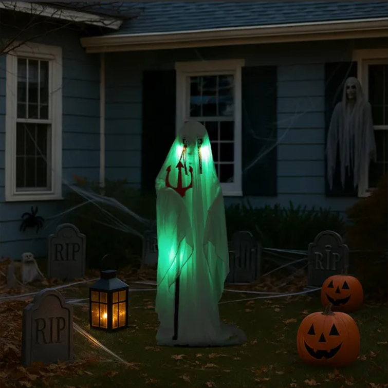 4.3 ft animatronic ghost with trident - product photo 9 of 15