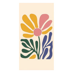 Abstract Boho Floral Matisse-Inspired Beach Towel