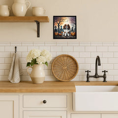 cavalier spaniel halloween framed metal print - product photo 2 of 8