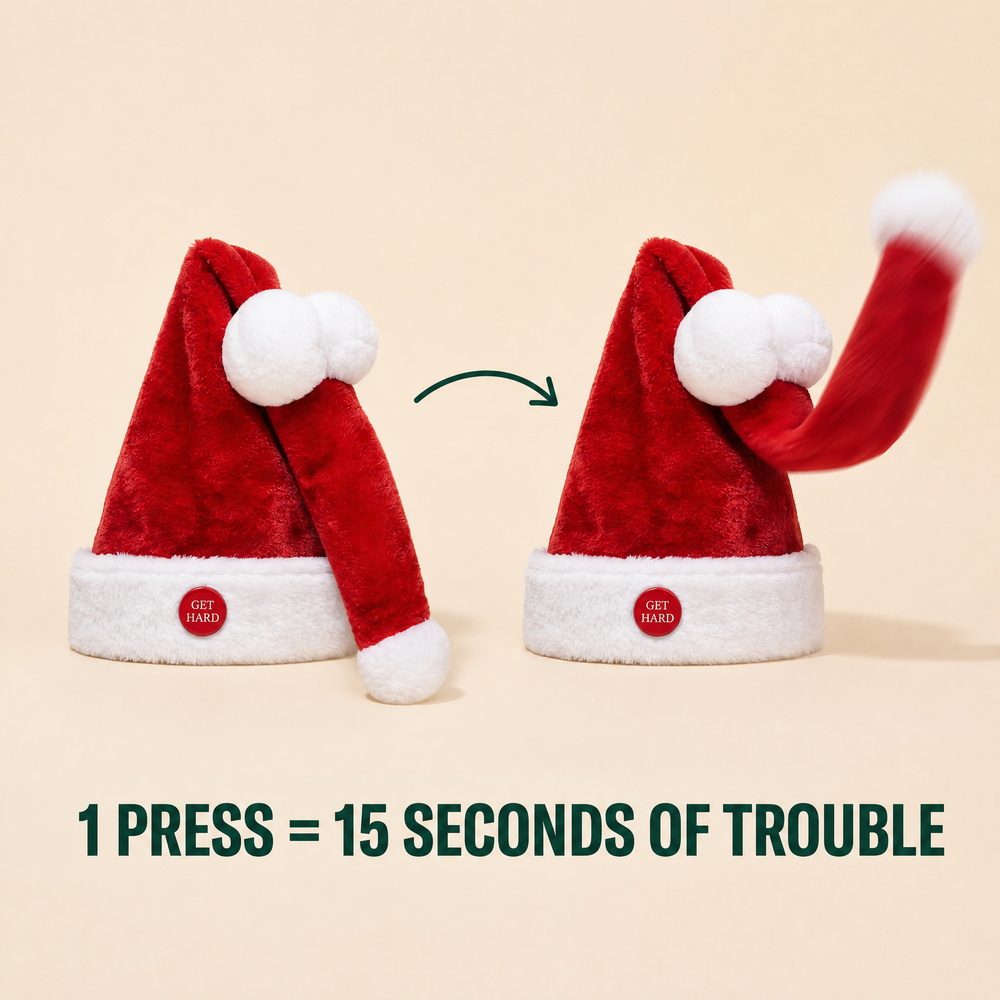 Bouncy wiggly tail Christmas hat - product photo 4 of 4