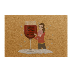Life is better with a glass of wine Doormat