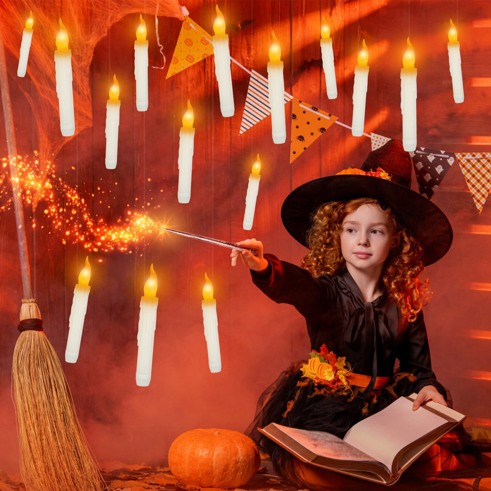 12 flameless floating candles with a magic wand remote - product photo 8 of 10