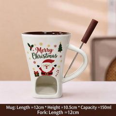 Christmas chocolate melting oven ceramic hot pot cup Microwave oven heated cheese Halloween cup