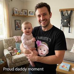 Custom Baby Face "My Daddy" Personalized Father's Day T-Shirt