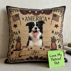Personalized Vintage America Custom Pet Pillow